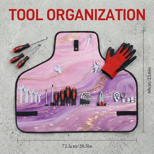 Delantal ajustable de poliéster con 9 bolsillos para bricolaje miniatura 2