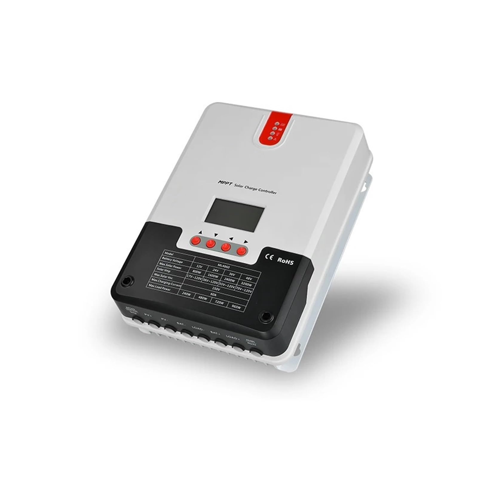 controlador de carga solar, Controlador De Carga Solar MPPT 60A ML4860, Automático For Baterías, Cargador Regulador PV Con Hasta 99.9% Eficiencia