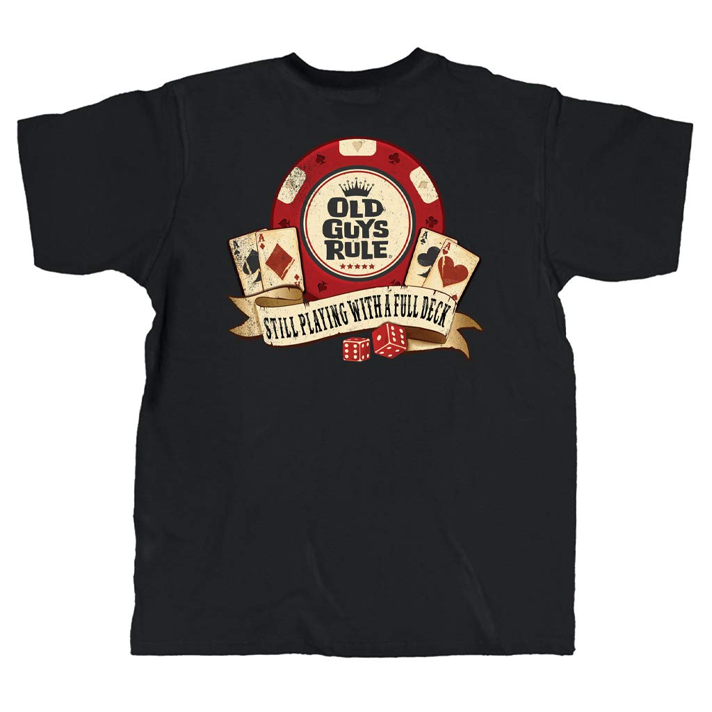 OLD GUYS RULE Men's Graphic T-Shirt, Poker Chip Funny Novelty Tee for Dad, Card Sharks, Poker Players