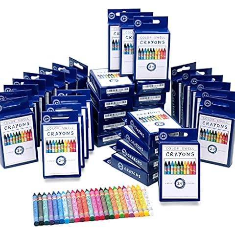 Color Swell Bulk Crayon Packs - 36 Boxes of 24 Vibrant Colored Durable Bulk Crayons of Teacher Quality for Classroom and Home Cover