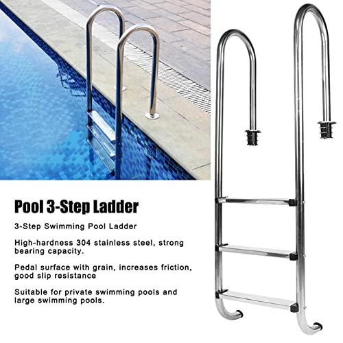 Escalera para piscina 3 peldaños acero inoxidable antideslizante miniatura 2