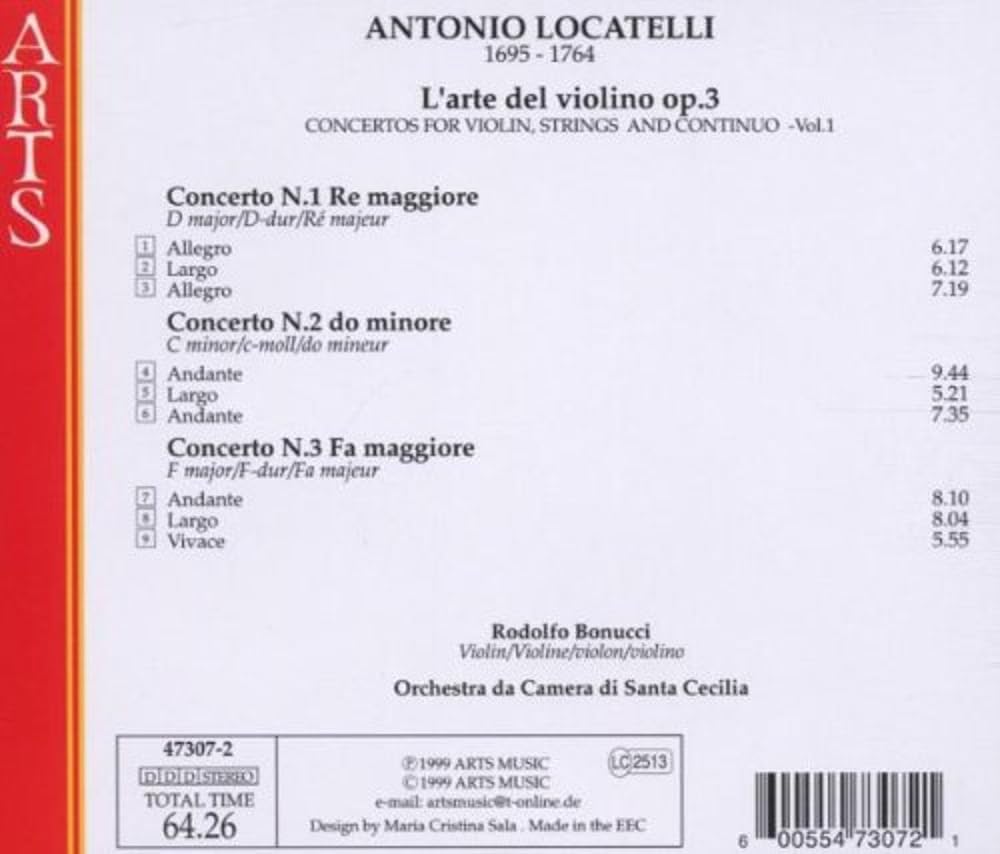 Locatelli: L'arte del Violino Op.3, Vol. 1