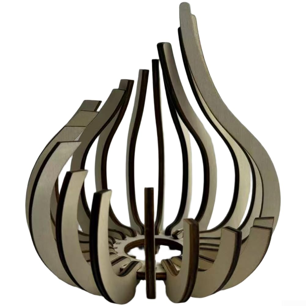 Portavelas de madera, decoración artesanal hecha a mano para bloque de contenedores, decoración decorativa de candelabro de obras de arte (tamaño pequeño: 16,5 cm)