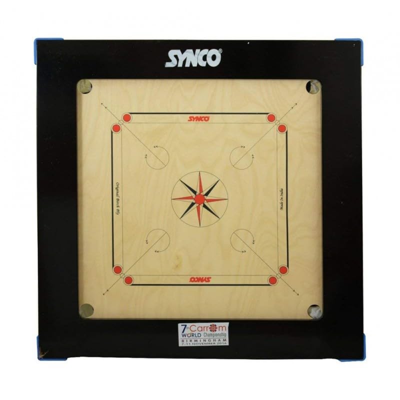 KD Willmax Synco Carrom Board Speedo Jeu de société d'intérieur approuvé par la Fédération Carrom de l'Inde et la Maharashtra Carrom Association (36 mm, Jumbo)