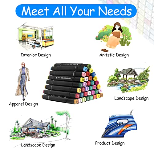 168 Colors Alcohol Markers Set, Dual Tip Fine & Chisel Professional Art Markers With Case,Color Card And Highligher Pen For Artists Kids Adult Coloring, Drawing, Sketching, Outlining,Designing 1 #TOP3