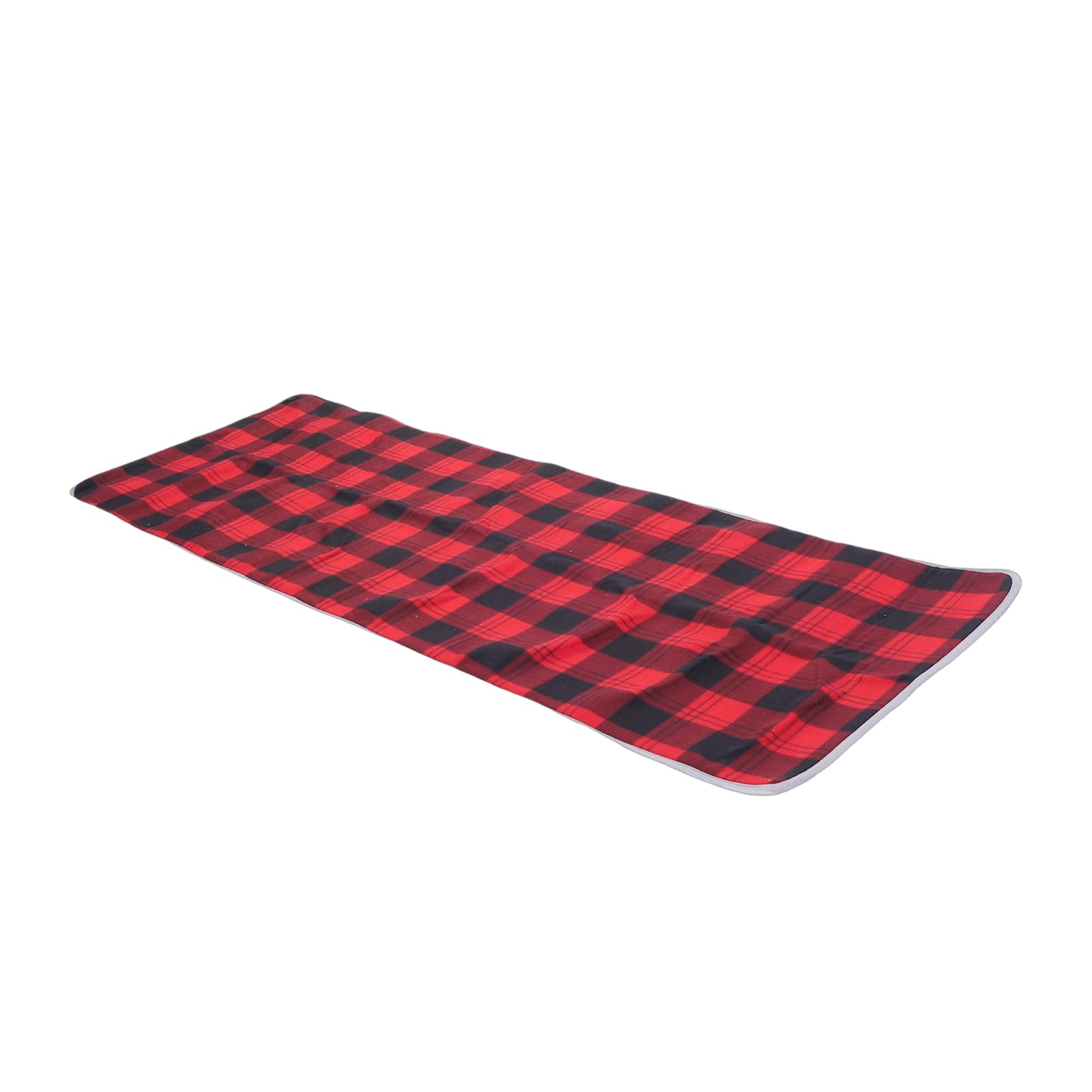 Sxhlseller Beheizte Schlafsackunterlage, 5 Heizzonen, USB-Innenfutter mit 3 Einstellbaren Temperaturstufen für Camping, aus Rot Kariertem Fleece-Material, Tragbare Größe 180 X 60 cm