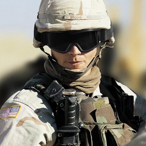 Feyachi Okulary Airsoft, ochrona UV400, wojskowe okulary ochronne Airsoft z 2 wymiennymi soczewkami, na polowanie, strzelanie, jazdę na motocyklu, sporcie (czarne)