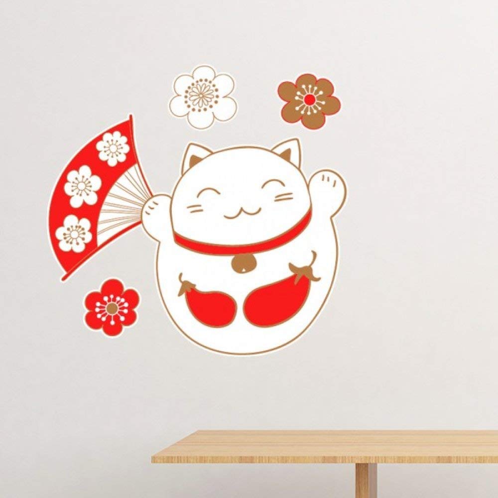 Papier peint amovible chat de la fortune 70cm - Rénovez votre mur sans abîmer la peinture