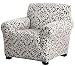 Great Bay Home Velvet Plush Stretch Arm Chair Slipcover. Velvet Chair Furniture Protector, Soft Anti-Slip, High Stretch (Chair, Wild Dove Grey - Snowflake)