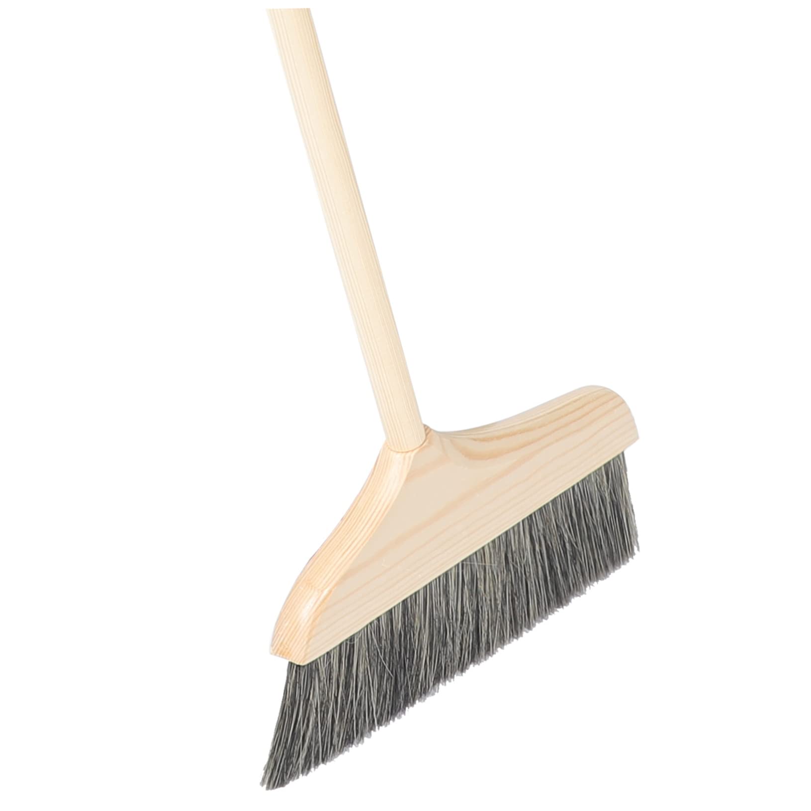 Escoba Suave de Madera Mango Largo para Limpieza de Suelos y Alfombras, Cepillo Antistático Adecuado para Barrer Interiores y Eliminar Polvo