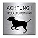 Produktbild Achtung-Freilaufender-Hund-Schild 100 x 100 x 3 mm-Aluminium Edelstahloptik silber mattgebürstet Hinweisschild-1910-65