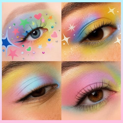 Image of UCANBE Colorful Eyeshadow Palette - 15 Colors Vibrant Matte, Dazzling Shimmer & Glitter Duochrome Finishes - Highly Pigmented, Blendable, Long-Lasting Pastel Rainbow Eye Makeup Pallet - Seaform Dreams