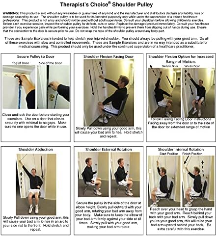 Miniatura 4 de Therapist's Choice Polea de hombro, sobre la puerta incluye guía básica de ejercicios (verde)
