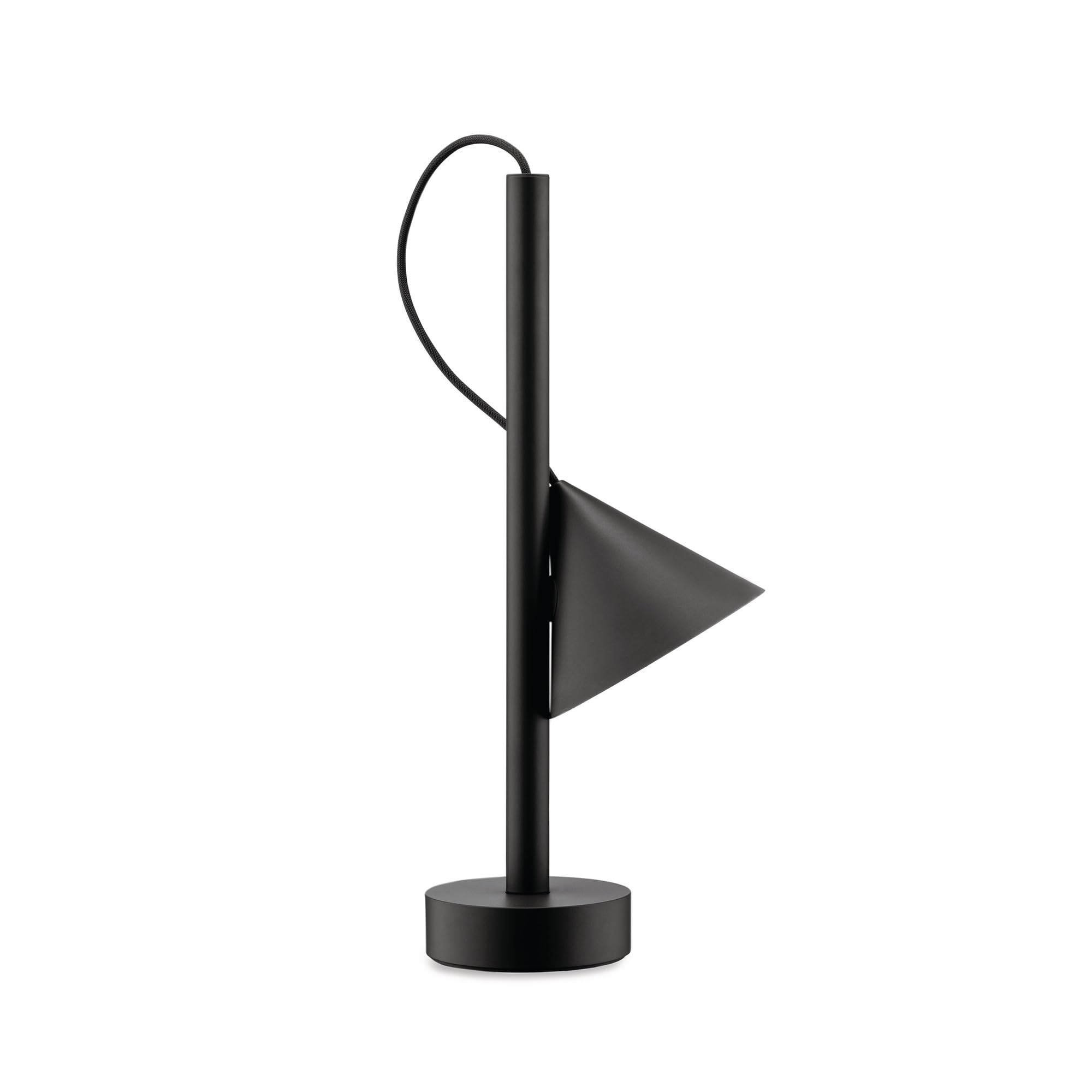 Alessi Tsumiki ME01 B - Lampada Portatile Magnetica, Batteria Ricaricabile con cavo USB-C, in Metallo e Resina Termoplastica, Luce a LED 3.5W 5V, Nero