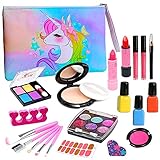 Kids Washable Makeup Girls Toys - Kids Makeup Kit for Girl Washable Make up Set for Toddler Kids Little Girl Children Princess Pretend Play Christmas Birthday Gift Toys for Girl 3 4 5 6 7 Year Old