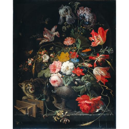 Impression giclée d'art Fleurs dans un vase chef-d'œuvre musée pour salon chic
