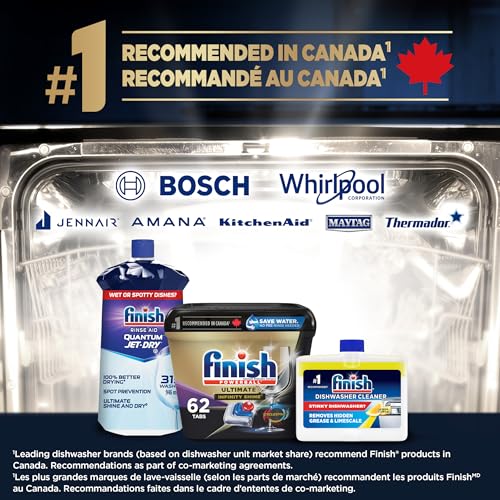 Image of Finish Ultimate Quantum Dishwasher Pods, Infinity Shine, Fresh Scent, 62 Count (Pack of 3)