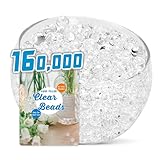 ORIKASO 160,000 Clear Water Gel Beads for Centerpieces, Tansparent Vase Filler for Floating Candle, Christmas Decoration, Wedding Centerpiece, Floral Decorations, Soilless Planting