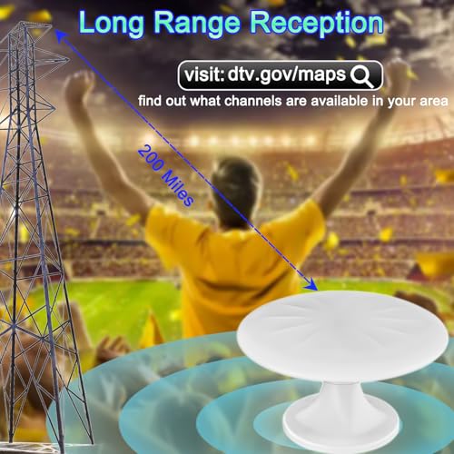 Image of RV TV Antenna for Smart TV Outdoor, 720 Long Range Omni Directional Reception Digital HD Antenna Signal, with Super Signal Booster, 35ft HDTV Cable, for RV /Camping /Attic /Truck /Boat (RV506)