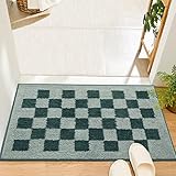 Tyrafry Bufflo Plaid Bathroom Rug, Quick Dry Foot Mat Soft Microfiber Door Mat Geometric Area Rug Du