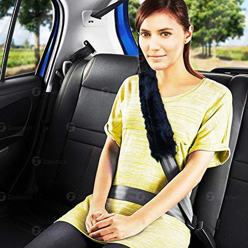 Zone Tech Car Seat Belt Comfortable Soft Shoulder Pad - 4-Pack Classic Black Premium Quality Seat Belt Comfortable Soft Shoulder Pad #TOP5