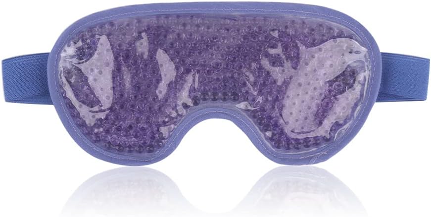 NEWGO Cooling Eye Mask for Puffy Eyes, Reusable Hot Cold Therapy Gel Cold Eye Mask for Migraine, Headache, Dark Circles, Dry, Swollen Eyes, Sinus Pain-Violet Blue