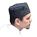 Beautiful Black Embroidered Cotton Kufi Muslim Kufi Takke Peci Kofia Hat – Large (S)