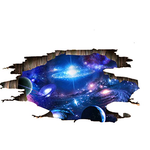 babyhome Homebaby Stickers Muraux-3D Stickers Muraux Espace Sticker Mural Amovible Sticker Muraux Nuages Sticker Muraux Chambre Décor 3D Miroir Stickers muraux Combinaison DIY Décoration (C)