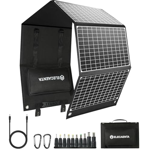 ELECAENTA ソーラーパネル 60W PD45W QC3.0 DC出力 折りたたみ式 太陽光パネル ソーラー充電器 アウトドア キャンプ 車中泊 防災グッズ