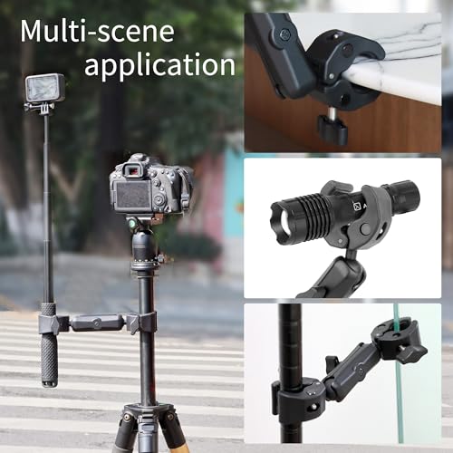 Soporte de cámara doble SOONSUN con súper abrazadera giratoria de 360° 6
