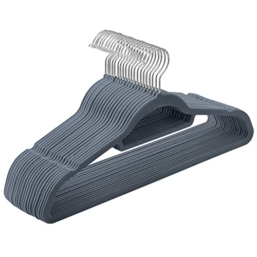 Perchas Terciopelo Gris Claro Marca SONGMICS