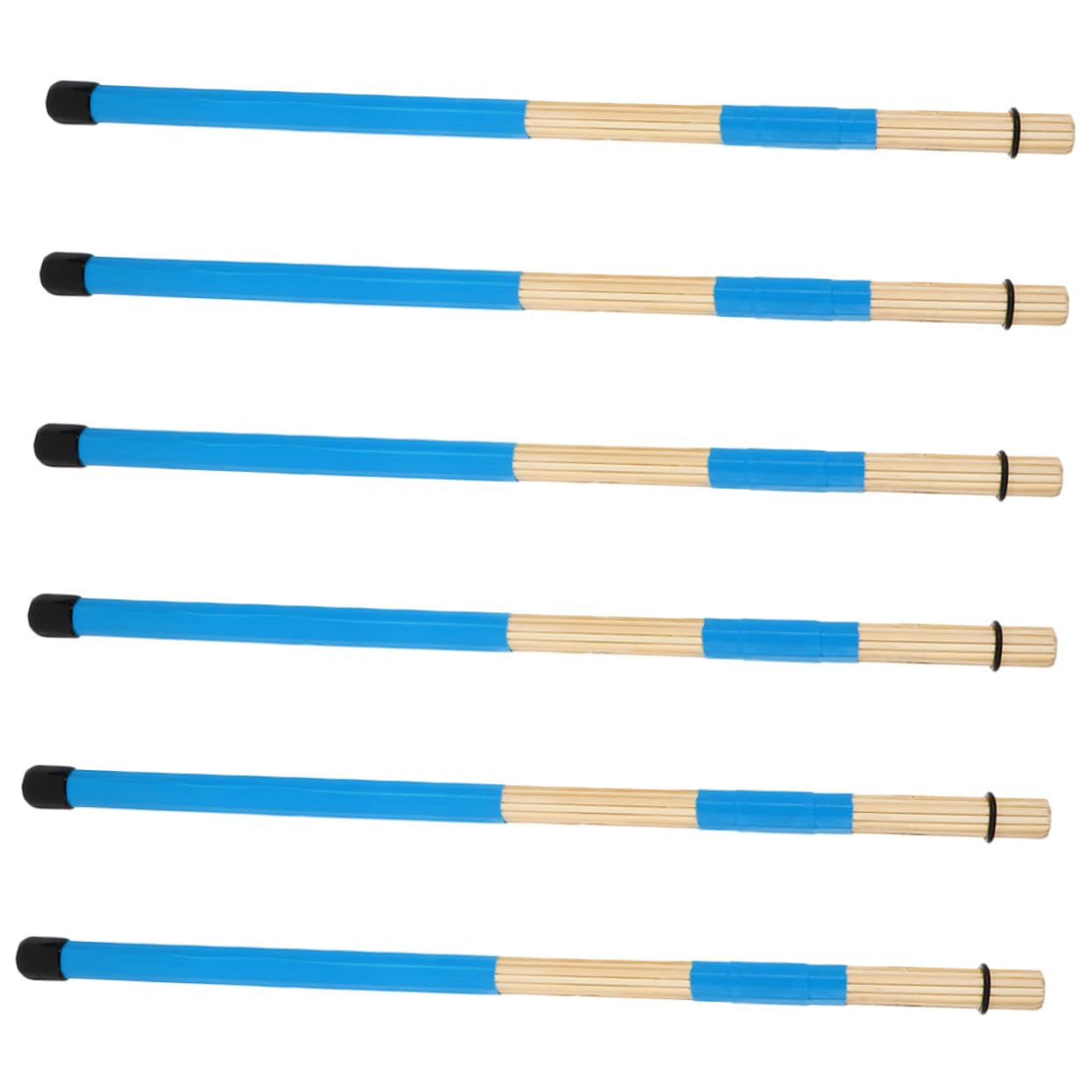 BESTonZON Balais de Batterie en Bois 19 Brins, Lot de 3 Paires Bleu, Baguettes pour Percussion, Accessoires pour Batterie, Balai de Tambour pour Étudiants et Débutants, Outil Léger