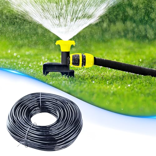 50M Bewässerungsschlauch, Garten Bewässerungsschlauch Micro Drip System Verbindungsrohr Landwirtschaft Rasen, Schlauch Garten Tropfbewässerung Wasser System Schlauch für Bewässerungssystem Garten