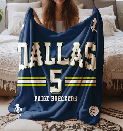Paige Bueckers #5 Blanket | Dallas Basketball Jersey Style Throw | Super Soft Fan Gift for Women & Girls