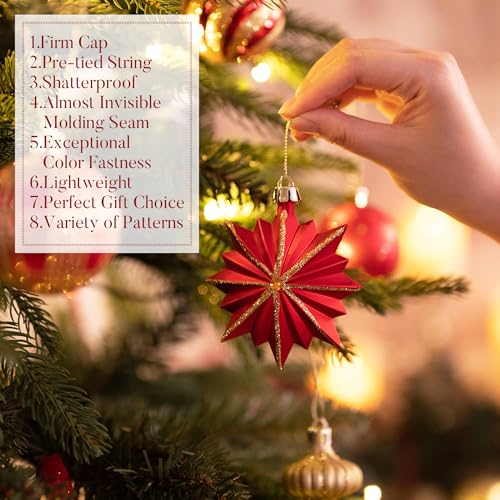 Valery Madelyn Weihnachtskugeln 70 Stück Kunststoff Christbaumkugeln,Christbaumschmuck hängend Glänzend Glitzernd Matt… – Ansicht 3