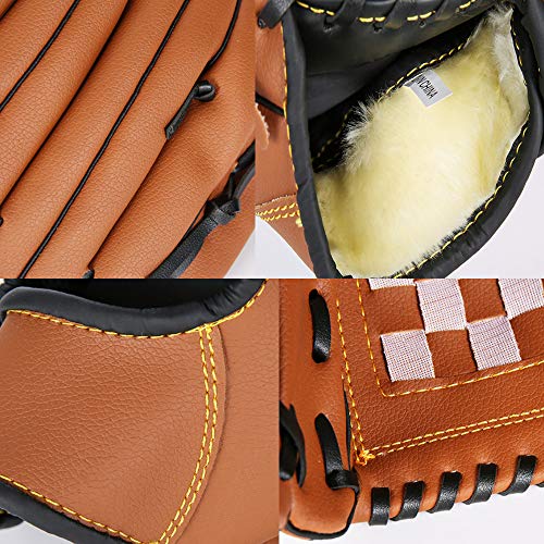 Bijun Baseball Glove, Softball Gloves, Teeball Mitt Left Hand Glove, Right Hand Throw, Fit For Adult/Youth/Kids/Children's Beginner Or Infielder (9.5, Yellow) #TOP4