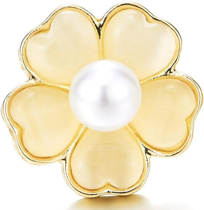 Flower Stud Earrings for Women 18K Gold-Plated Tone with Pearl Center Daisy Design Elegant Floral Jewelry - Image 2