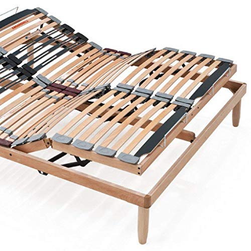 Evergreenweb Elektrischer Lattenrost 165x195 cm, Orthopädisch mit motorisierter Kopf und Fußteilverstellung, Holzlattenrost mit Verstärkte Füße Angebot 3-Zonen-Steifigkeitsregler, Modell Lemon – Bild 6