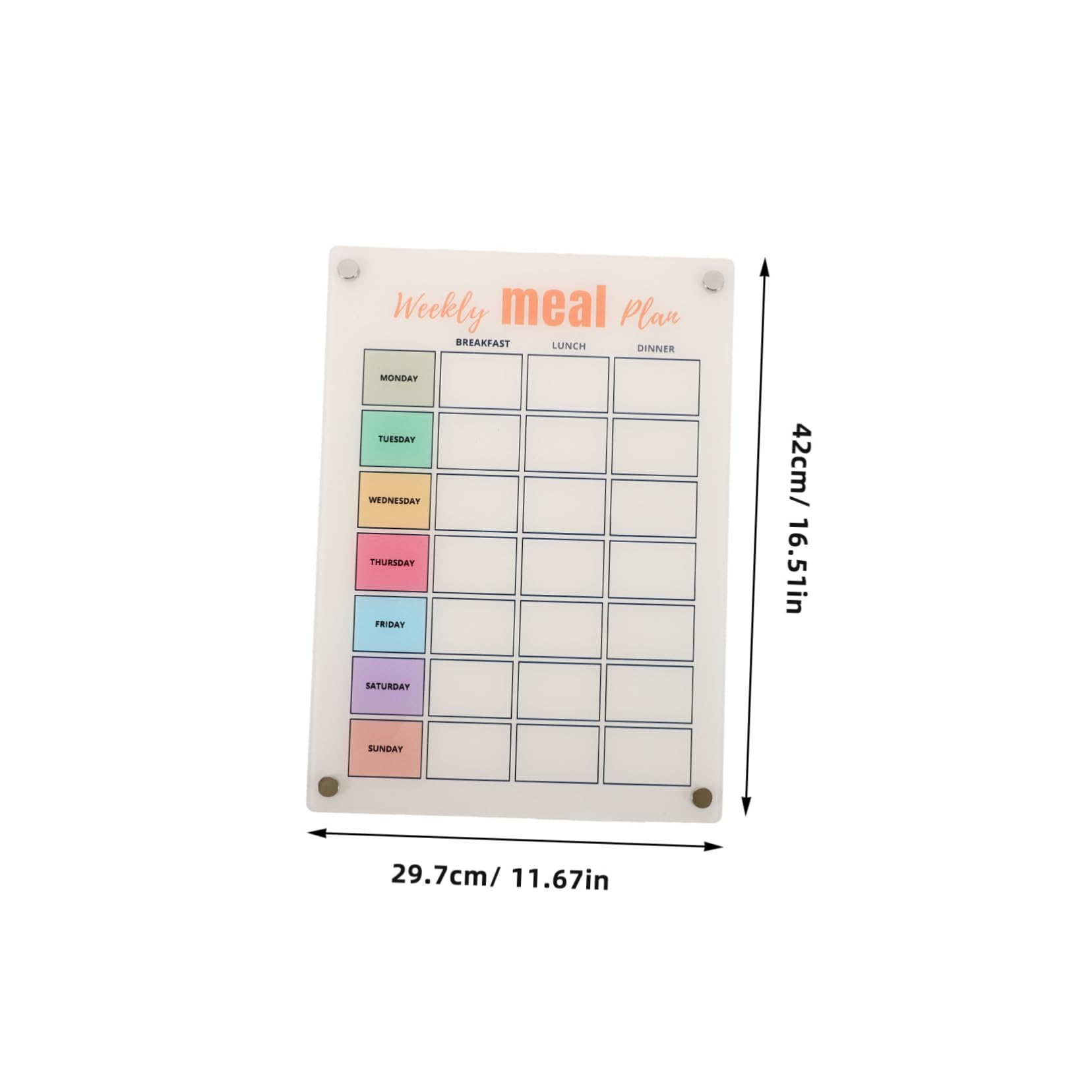 Veemoon Calendario Settimanale Magnetico Per Frigorifero Planner Per Menu e Lista Della Spesa Lavagna Riutilizzabile Con Manici Facile Da Cancellare e Attaccare