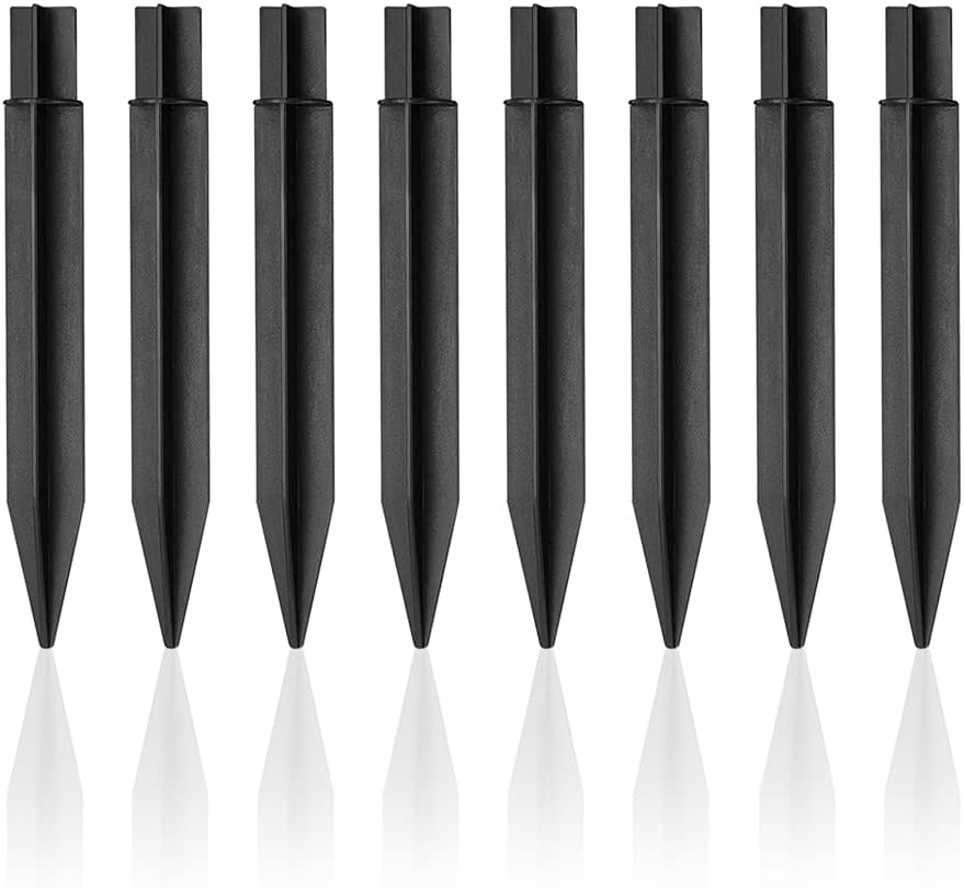 DZEER Plastic Ground  Spikes , 8.26 Inch Solar Torch Lights Replacement ABS Plastic Ground  Spikes  Stake for Christmas Garden Lights Outdoor Torch Lights. (8 PCS)
