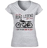  TEESANDENGINES Damen T-Shirt Yamaha Xs 650 Grau Gr. Small, grau