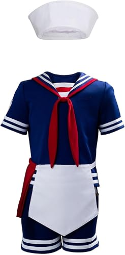 NGOVINY Kids Steve Cosplay Costume Boys Child Pants Tops Apron Uniform Halloween Cosplay Props