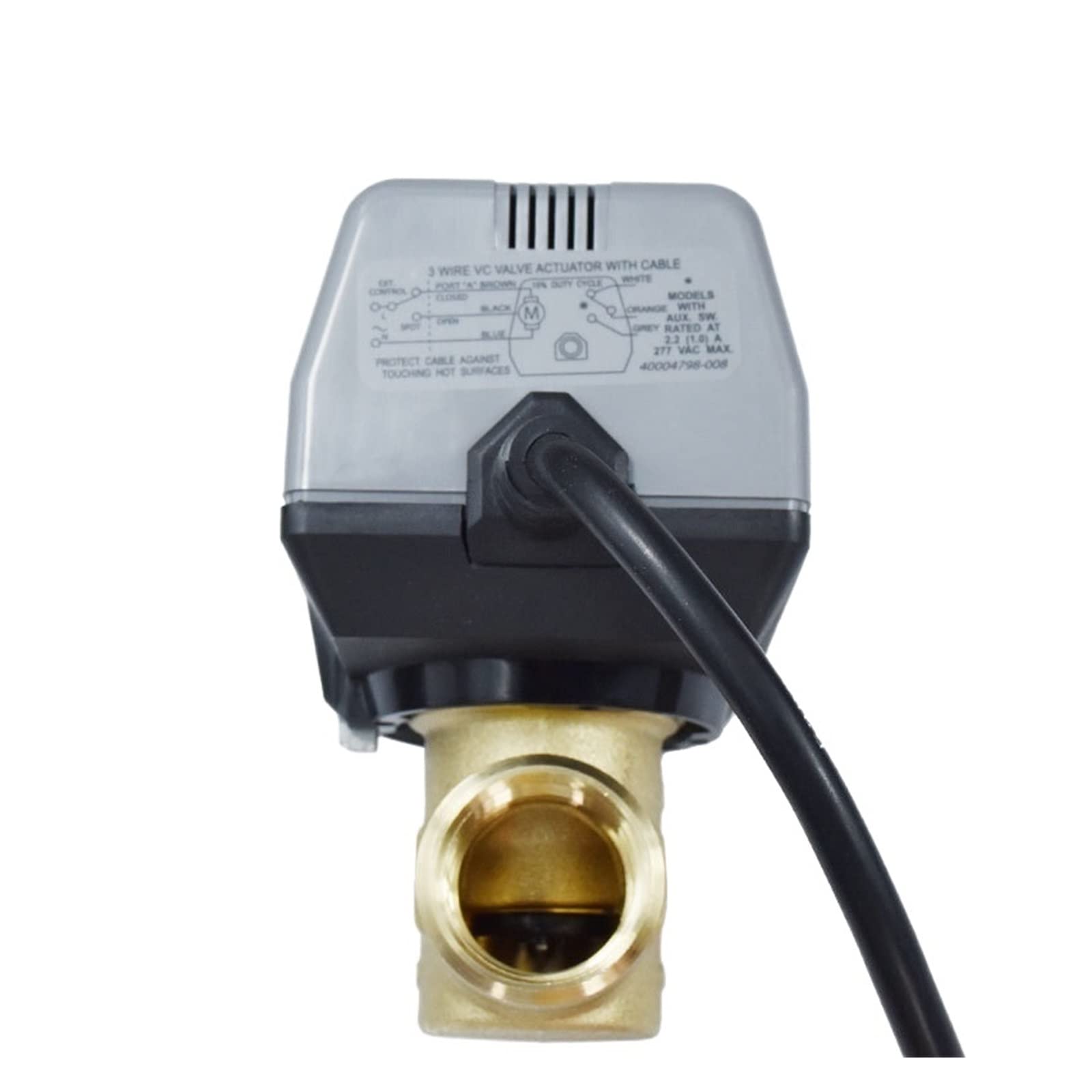 Resistir Extremos de Alta presión y Temperatura 2 vías de latón de válvula de Cierre motorizado de Tipo 2 VC6013 Válvula de Globo eléctrico de la Bobina del Ventilador AC220V