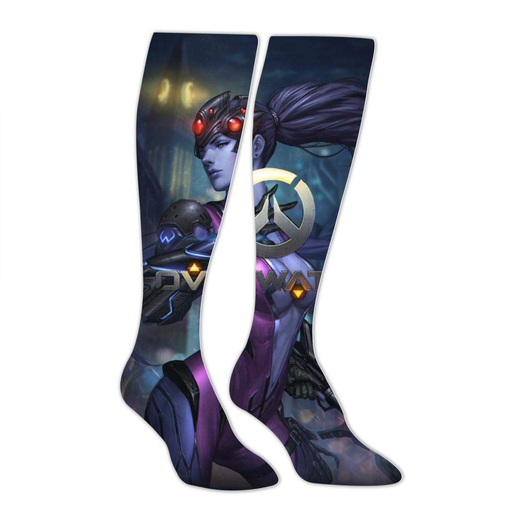 4VF2D_25RS4V Fashion Shooter_Widowmaker Sports Long Socks Gaming Knee High Stockings Running Thigh Stockings Length 19.7 Inch