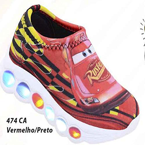 Tênis Infantil de Led Cars Rust Eze Cor:Vermelho;Tamanho:23