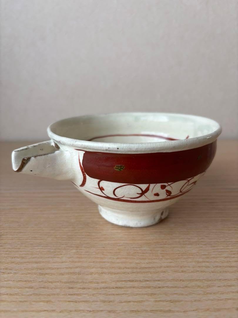 藤田佳三の赤絵粉引片口 K 藤田佳三の赤絵粉引