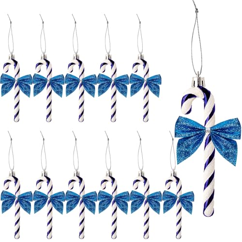 YIEUR 12 Stück Weihnachtsbaumschmuck Zuckerstangen Schleifen...
