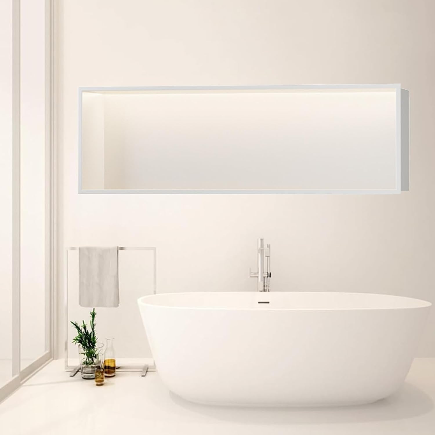 Niche de douche en acier inoxydable contre le désordre mural