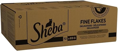 SHEBA Katzenfutter nass - 72x85g Portionsbeutel - Geflügel Variation in Gelee - Nassfutter für Katzen - 1 Großpackung