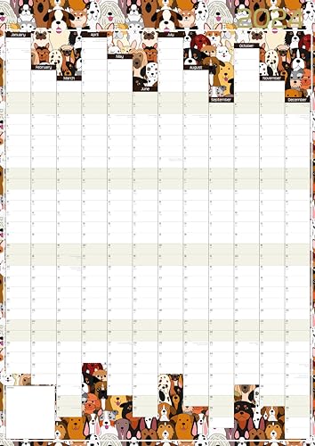 Studio Henki 2024 Wall Planner. A2 Vertical Year Planner - Woof!